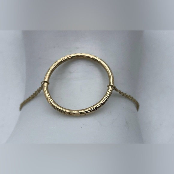 14K Yellow Gold Double Strand Open Circle (13.93K) Chain (13.91K) Bracelet - Picture 4 of 4